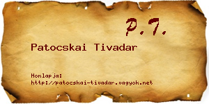 Patocskai Tivadar névjegykártya